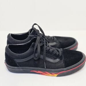 Vans Old Skool Flame Black Red Yellow Size 8.5 Men's Sneakers, New w/out Box